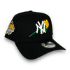 Yankees Rose 99 WS New Era 9FORTY AF Black Snapback Hat
