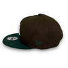 Yankees Sunrise New Era 9FIFTY Brown & Green Snapback Hat Grey Botton