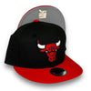 Youth Bulls New Era 9FIFTY Black & Red Snapback Hat