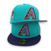 Arizona Diamondbacks 98 IS. New Era 59FIFTY Teal & Purple Hat Gray Bottom