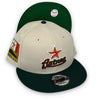 Astros 00 IS. 9FIFTY New Era Stone & DK Green Snapback Hat Kelly Bottom