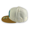 Astros 86ASG New Era 59FIFTY Chrome & Tan Hat Lava Aqua Bottom