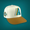 Astros 86ASG New Era 59FIFTY Chrome & Tan Hat Lava Aqua Bottom