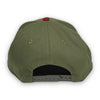 Astros Astrodome 9FIFTY New Era Olive & H Red Snapback Hat Pink Bottom