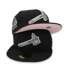 New Era Atlanta Braves Black/Pink 150th Anniversary Passion 59FIFTY Fitted  Hat