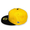 BHM Dodgers 59FIFTY New Era Yellow & Black Fitted Hat Grey Bottom