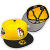 BHM Dodgers 59FIFTY New Era Yellow & Black Fitted Hat Grey Bottom