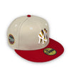 BHM Yankees 59FIFTY New Era Stone & Red Fitted Hat Grey Bottom