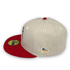 BHM Yankees 59FIFTY New Era Stone & Red Fitted Hat Grey Bottom