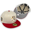 BHM Yankees 59FIFTY New Era Stone & Red Fitted Hat Grey Bottom