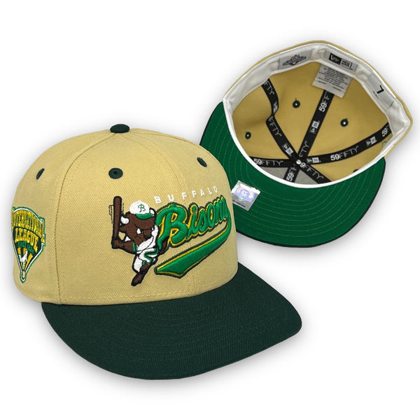 Bisons 59FIFTY New Era Vegas Gold & DK Green Fitted Hat Green Bottom