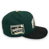 Bisons New Era 59FIFTY Dark Green & Black Corduroy Hat Vegas Gold Bottom