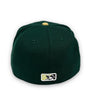 Bisons New Era 59FIFTY Dark Green & Black Corduroy Hat Vegas Gold Bottom
