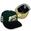 Bisons New Era 59FIFTY Dark Green & Black Corduroy Hat Vegas Gold Bottom