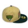 Bisons New Era 59FIFTY Vegas Gold & DK Green Fitted Hat Rust Orange Bottom