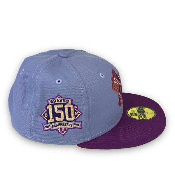 Braves 150th Anni. ASG New Era 59FIFTY Lavender & Purple Hat Peach Bottom