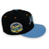 Braves 17 I.S. New Era 59FIFTY Black & Blue Hat Brown Bottom