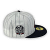Braves 21 World Series New Era 59FIFTY Pinstripe & Navy Hat Grey Bottom