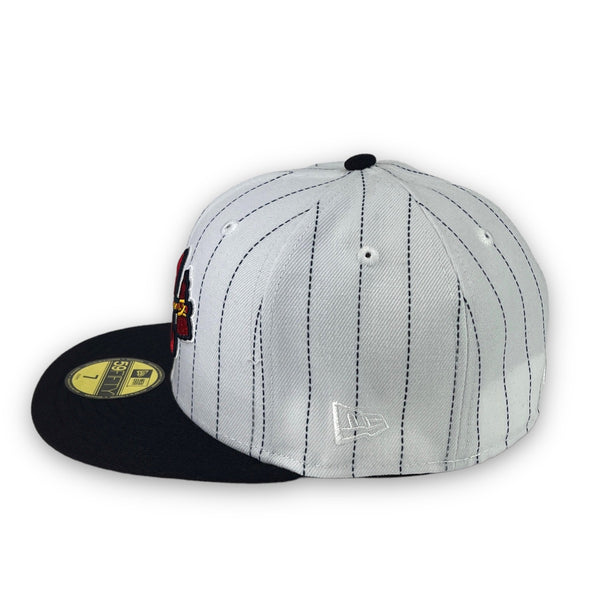 Braves 21 World Series New Era 59FIFTY Pinstripe & Navy Hat Grey Bottom