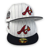 Braves 21 World Series New Era 59FIFTY Pinstripe & Navy Hat Grey Bottom