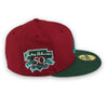 Braves JR 50th New Era 59FIFTY Pinot Red & Pine Green Hat Lava Teal Bottom