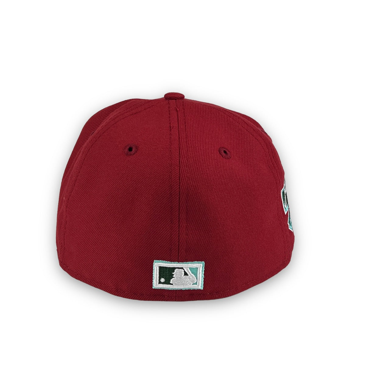 Braves JR 50th New Era 59FIFTY Pinot Red & Pine Green Hat Lava Teal Bottom