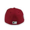 Braves JR 50th New Era 59FIFTY Pinot Red & Pine Green Hat Lava Teal Bottom