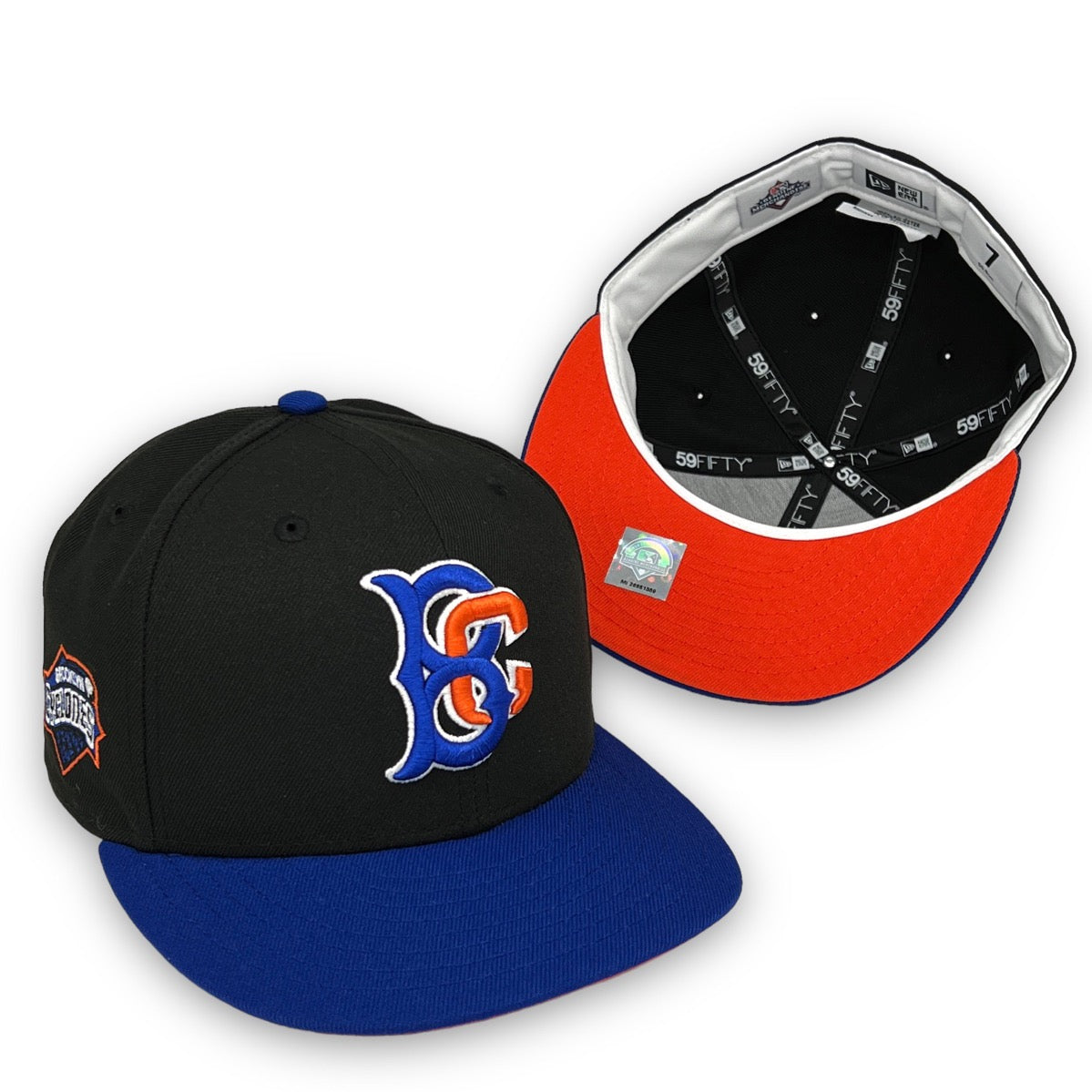 Gray Brooklyn Cyclones Dark Gary Visor Rust Orange Bottom Cyclones Side Patch New Era 59FIFTY Fitted 71/2