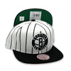 Brooklyn Nets Retro Pinstripe NBA Mitchell&Ness White & Black Snapback Hat