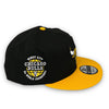 Bulls 6x Champs 9FIFTY New Era Black & Yellow Snapback Hat Grey Bottom