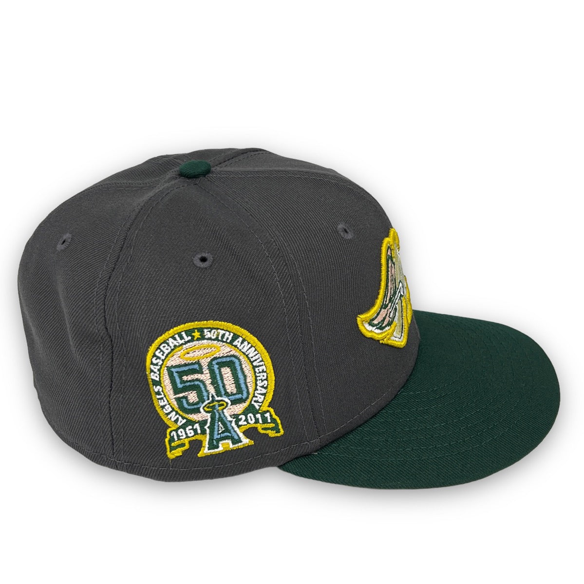 New Era 59FIFTY Fitted Oakland Athletics 50th Anniversary Side Patch 8 / Camel Dark Green / Yellow