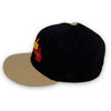 Calligraphy Pack Braves 59FIFTY New Era Black & Camel Fitted Hat Red Bottom