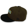 Calligraphy Pack Marlins 59FIFTY New Era Walnut & Black Green Fitted Hat Sky Blue Bottom