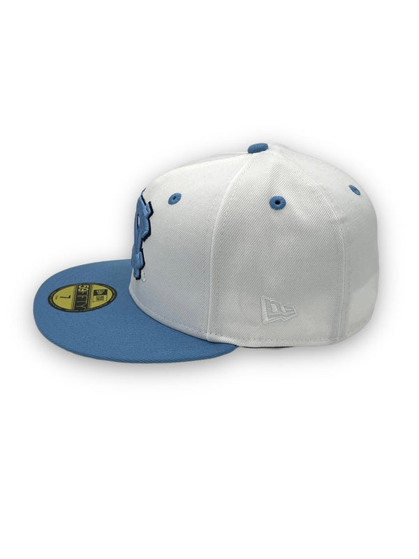 Carolina Tar Heels 05 Final Fours New Era 59FIFTY White & Sky Hat Gray Bottom