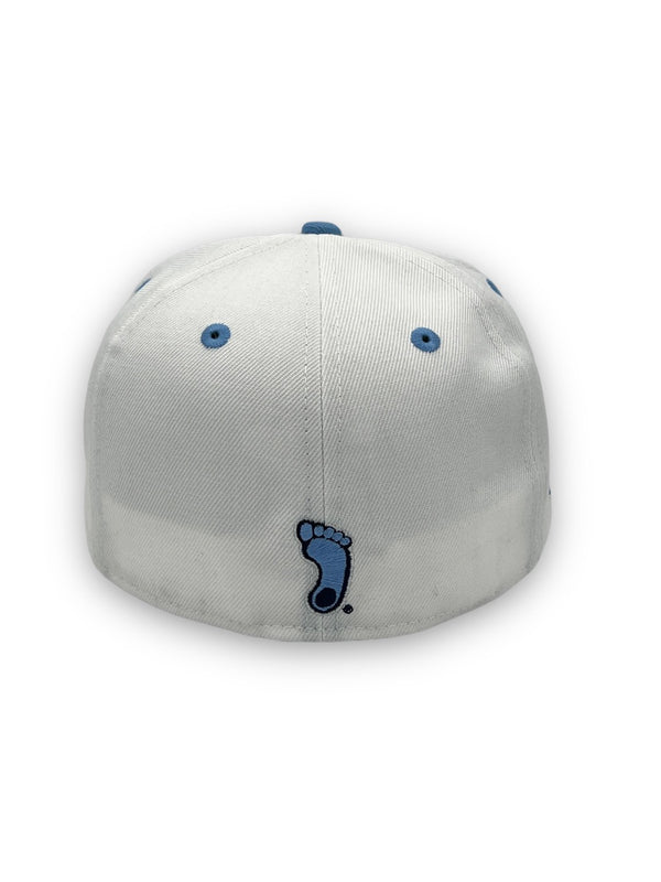 Carolina Tar Heels 05 Final Fours New Era 59FIFTY White & Sky Hat Gray Bottom