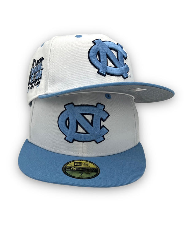 Carolina Tar Heels 05 Final Fours New Era 59FIFTY White & Sky Hat Gray Bottom