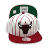 Chicago Bulls Retro Pinstripe NBA Mitchell&Ness White & Red Snapback Hat