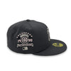 Chicago Cubs New Era 59FIFTY Graphite Hat Pink Bottom
