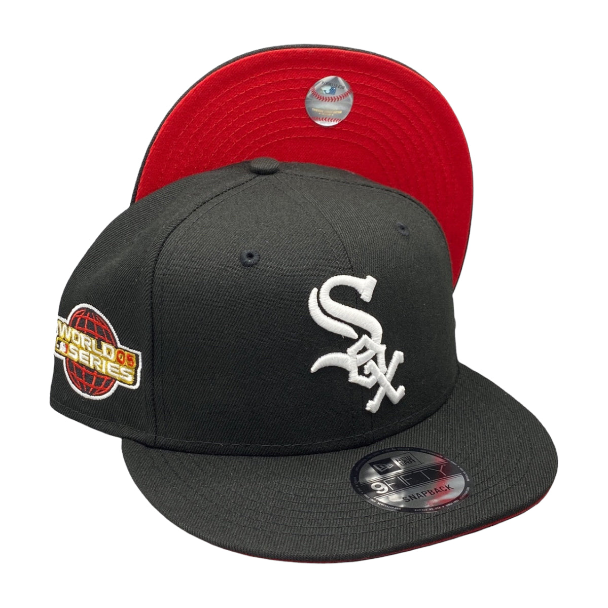 Chicago White Sox 2005 WS New Era Black Snapback Hat Red Bottom