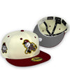 Cincinnati Reds 59FIFTY New Era Off White & H Red Fitted Hat Gray Bottom