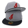 Cleveland Indians 2002 New Era 59FIFTY Gray & Navy Hat