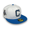 Cleveland Indians New Era 59FIFTY White & A. Blue Hat Kelly Green Botton