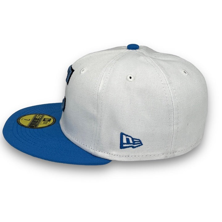 Cleveland Indians New Era 59FIFTY White & A. Blue Hat Kelly Green Botton