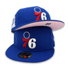 Color Guts 76ers New Era 59FIFTY Blue Hat Pink Bottom