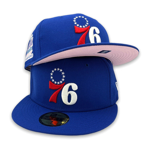 Color Guts 76ers New Era 59FIFTY Blue Hat Pink Bottom
