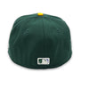 Color Guts A's New Era 59FIFTY Green & Yellow Hat Lavender Bottom