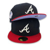 Color Guts Braves New Era 59FIFTY Navy & Red Hat Lavender Bottom