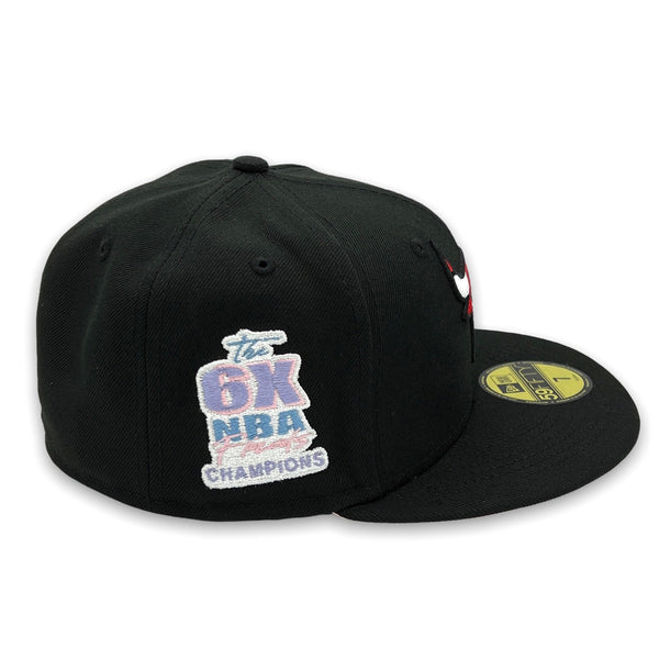 Color Guts Bulls New Era 59FIFTY Black Hat Pink Bottom