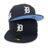 Color Guts Detroit New Era 59FIFTY Navy Hat Sky Blue Bottom