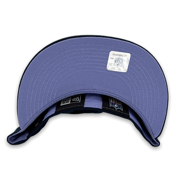 Color Guts Patriots New Era 59FIFTY Ocean Blue Hat Lavender Bottom